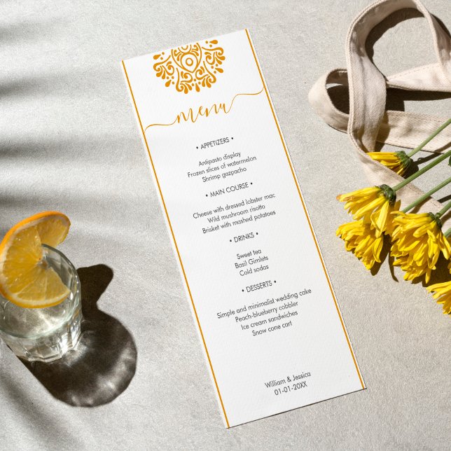 Menú Elegant Wedding With Floral Arabic Mandala (Subido por el creador)