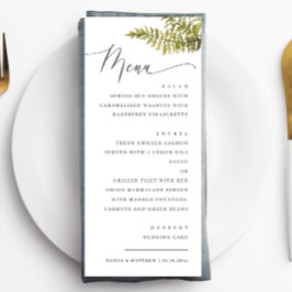 Menú Elegant Woodland Wedding | Minimalist Forest Fern