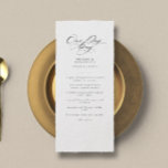 Menú Elegante a un día de la cena de ensayo Boda<br><div class="desc">Elegante menú de la cena de un día de Boda</div>