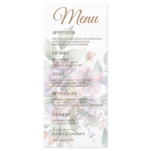 Elegante acuarela floral Boda carta