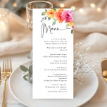 Menú Elegante acuarela Flores Brillantes Boda Cena<br><div class="desc">Para una mayor personalización, haga clic en "Personalizar esta plantilla" y, a continuación, en "Editar usando la herramienta de diseño". Estiloso editable fácil de usar plantillas de boda, más artículos disponibles en la tienda (invitaciones, rsvp, tarjetas de agradecimiento, papel y decoración). Si necesita ayuda o elementos coincidentes, por favor contáctame....</div>