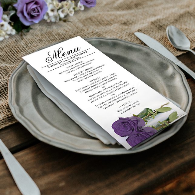 Menú Elegante Ametist Rosa  Reflexión Boda (In Situ on Plate)