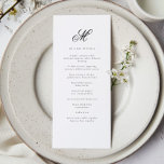Menú Elegante Apellido Recepción de Boda Inicial<br><div class="desc">Elegante menú de recepción de bodas iniciales de apellido</div>