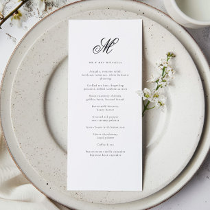 Menú Elegante Apellido Recepción de Boda Inicial