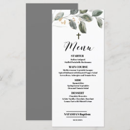 Menú Elegante Baptism Moderno y carta plana 4x9