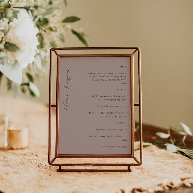 Menú Elegante Barrera personalizada con guión malva Min (Subido por el creador)