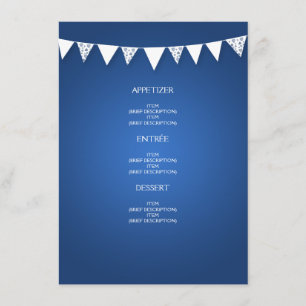 Menú Elegante Boda Amo Bunting Blue