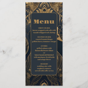 Menú Elegante Boda Art Deco Peacocks