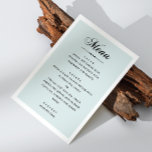 Menú Elegante boda azul. Guión caligráfico clásico<br><div class="desc">Menú azul con un guión elegante para el boda tradicional clásico.</div>