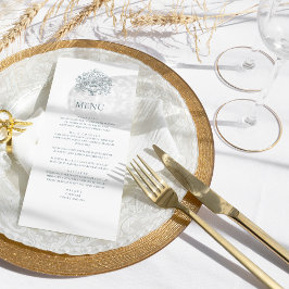 Menú Elegante Boda barroco azul turbio