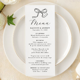 Menú Elegante Boda Black Bow