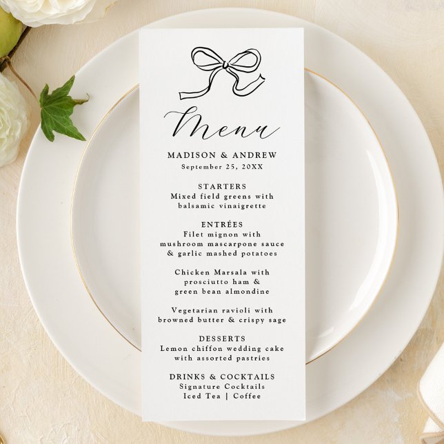Menú Elegante Boda Black Bow (Subido por el creador)
