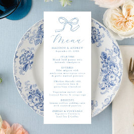 Menú Elegante Boda Blue Bow