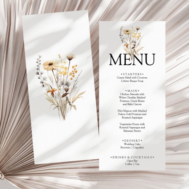 Menú Elegante Boda Boho Bright Floral Garden Dinner (Subido por el creador)