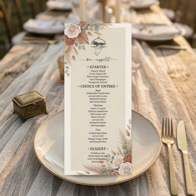 Menú Elegante Boda Boho Chic (Subido por el creador)