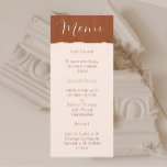Menú Elegante Boda Boho Terra Cotta<br><div class="desc">Los menús bodas,  modernos y elegantes,  están decorados con un bonito boho de cristal falso Terra. Fácil de leer para sus huéspedes y fácil de leer para su personalizar. Encuentra artículos bodas coincidentes en mi tienda.</div>