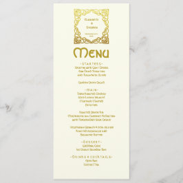 Menú Elegante Boda celta Ivory Faux Gold Celtic Knot