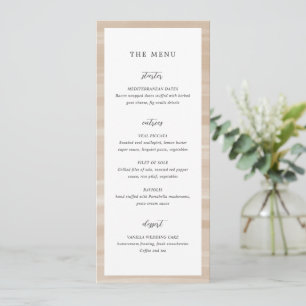 Menú Elegante Boda Costera Chic Arena Neutral