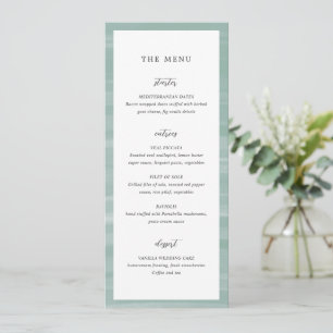 Menú Elegante Boda Costera en Verde Suave