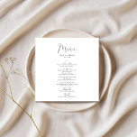 Menú Elegante Boda cuadrado de caligrafía<br><div class="desc">Elegante menú Boda cuadrado de caligrafía</div>