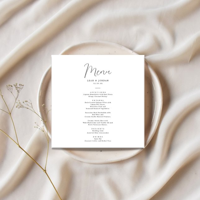 Menú Elegante Boda cuadrado de caligrafía (Subido por el creador)