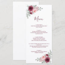 Elegante boda de acuarela de rosa rosa y borgoña