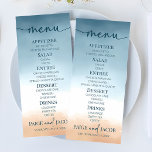 Menú Elegante Boda de arena de la playa del océano azul<br><div class="desc">El elegante menú Boda Blue Ocean Beach Shore Sand.</div>
