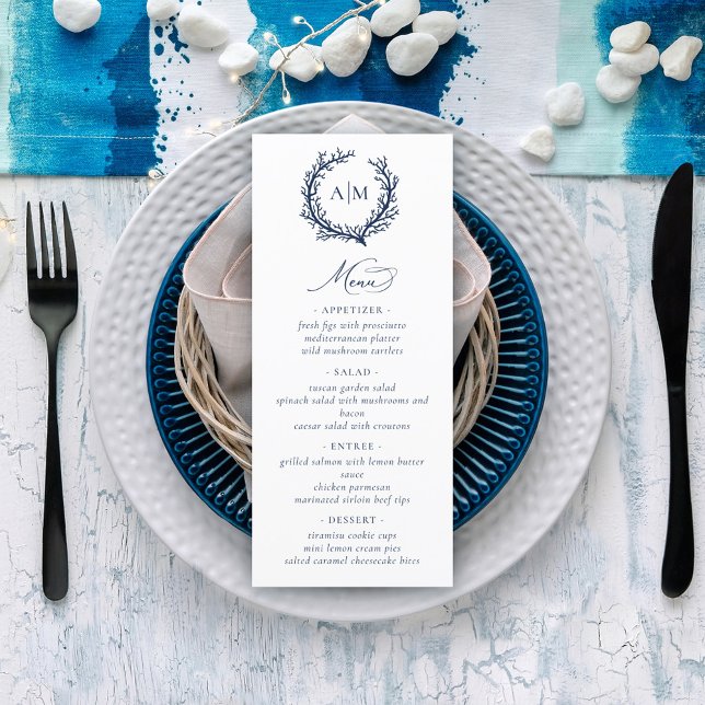 Menú Elegante Boda de Arrecifes de Coral Náutico (Subido por el creador)