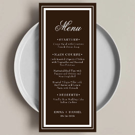 Menú Elegante Boda de Chocolate Marrón de Lujo