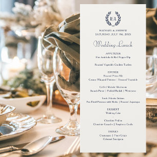 Menú Elegante Boda de Crema de la Marina de Guerra de M
