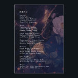 Menú Elegante Boda de fantasía morada de Boho negro flo<br><div class="desc">Elegante Menú Boda de Boho Oscuro Floral Morado Fantasía #pampasgrass #jungleWedding #jungleguest #coralWedding #wedddingmenu #desertwedding #lasvegasWedding #terracottaWedding #peachWeddingmenu #pampas #terracotta #coral #peach #naturalWedding #driedgrass #driedpampas #wabampas isabiboda #natureboda</div>
