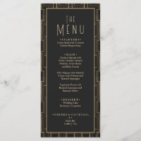 Elegante Boda de Gatsby de Art Deco Negro y Oro