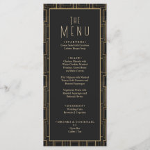 Elegante Boda de Gatsby de Art Deco Negro y Oro