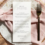 Menú Elegante Boda de guiones en blanco y negro<br><div class="desc">Elegante menú Boda de guiones en blanco y negro</div>