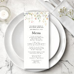 Menú Elegante Boda de Jardín Floral de Flores Silvestre<br><div class="desc">Elegante Menú de Bodas de Jardín Floral de Flores Silvestres. Celebra tu día especial con este elegante y hermoso diseño de invitación a la boda para embellecer tu ocasión especial. Todos los textos están preorganizados para que puedas personalizarlos fácil y rápidamente con tus propios detalles.</div>