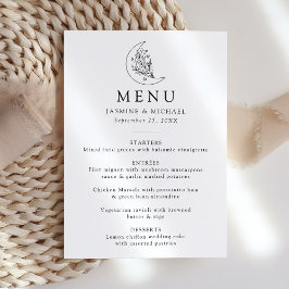 Menú Elegante Boda de la Luna Botánica y las Estrellas