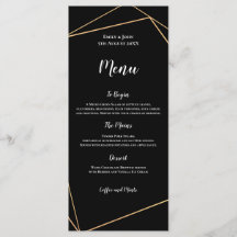 Elegante Boda de marco geométrico negro y dorado