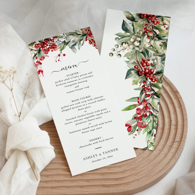 Menú Elegante Boda de Navidades de Invierno Floral (Subido por el creador)