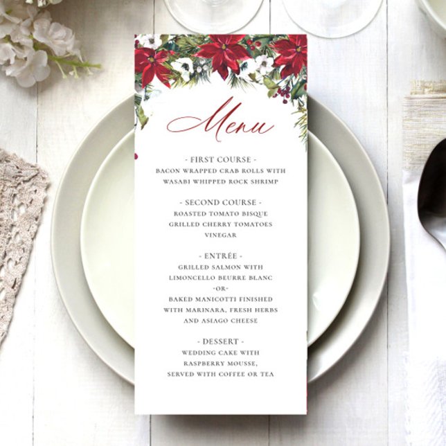 Menú Elegante Boda de Navidades de la Poinsettia Roja (Subido por el creador)