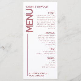 Menú Elegante Boda de oro de la rosa blanca musulmana M