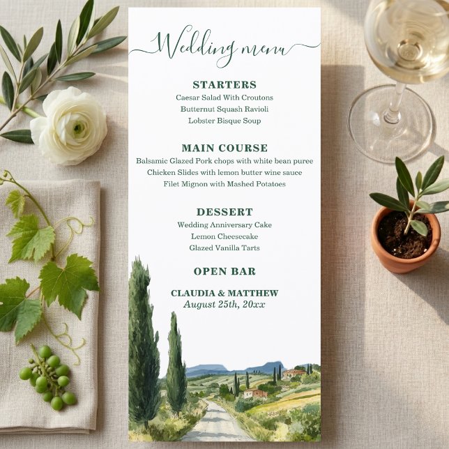 Menú Elegante Boda de Paisaje Italiano (Subido por el creador)