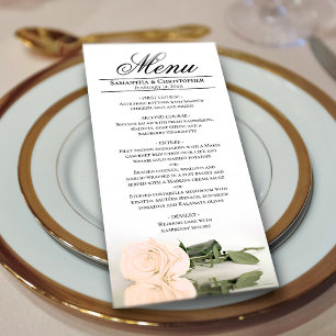 Menú Elegante Boda de Reflexiones Rosa Peach Pale