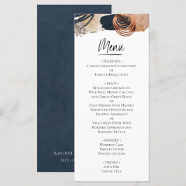 Menú Elegante Boda de Terracota Abstracto Moderno