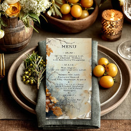 Menú Elegante Boda de vineyard Winery Watercolor de agu