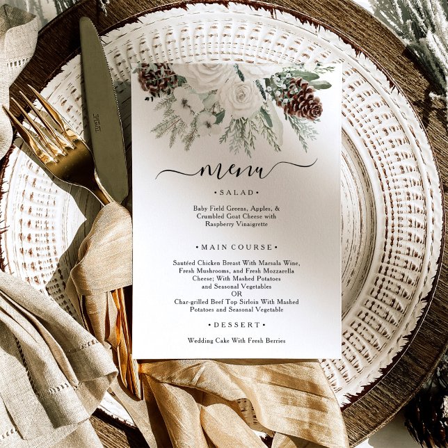 Menú Elegante Boda de Winter Pine (Subido por el creador)