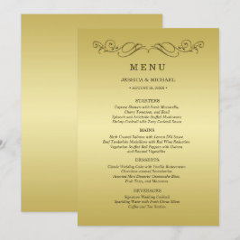 Menú Elegante boda del Ornate Gold de lujo