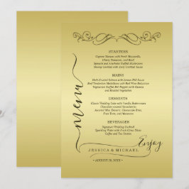 Menú Elegante boda del Ornate Gold de lujo