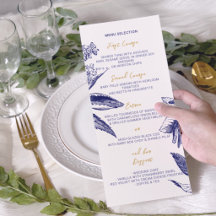 Elegante Boda Floral Bohemiana de Oro y Azul