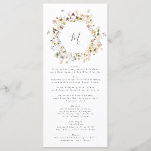 Menú Elegante Boda Floral de Flor Silvestre Seca Pampas