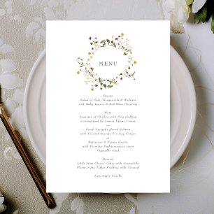 Menú Elegante Boda Floral de Flor Silvestre Seca Pampas